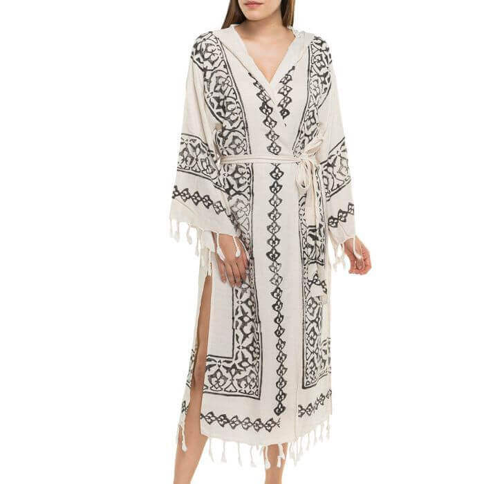 Hand Printed Bathrobe - Turkish Towels for Beach and Bath | Buldano.com